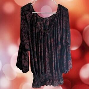 Violet and Claire XL Polyester 3/4 sleeve elastic neckline, waist, and sleeves